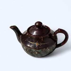 Vintage Brown Betty Redware teapot Boho and Cottage Vibes